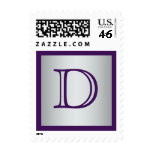 Monogram Purple, Silver Gray Postage