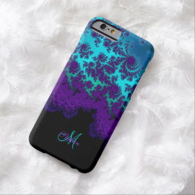 Monogram Purple Turquoise Fractal iPhone 6 Case