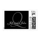 Monogram Q Wedding Black and Grey Stamp