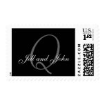Monogram Q Wedding Black and Grey Stamp
