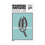 Monogram Q Wedding Names Aqua Espresso Postage
