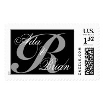 Monogram R and Names Scroll Stamp