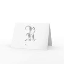 Monogram "R" Card Old English Style_grey text by monogramgallery Monogram "R" Card Old English Style_grey text