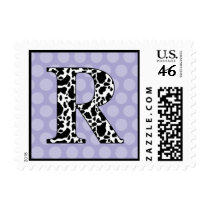 Monogram R | Zebra Polka Dots