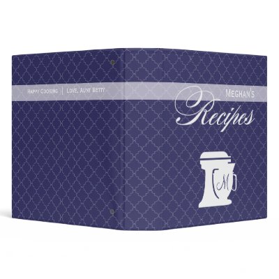 Monogram Recipe Book  |  Navy Blue Vinyl Binders