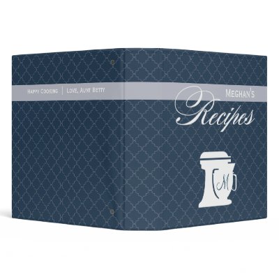 Monogram Recipe Book | Peacock Blue Binders