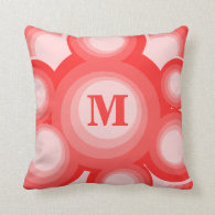 Monogram Red and Pink rings Throw Pillow