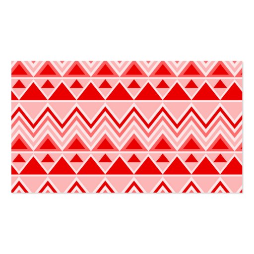 Monogram Red Aztec Andes Tribal Mountains Triangle Business Card Templates (back side)