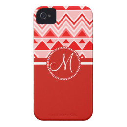 Monogram Red Aztec Andes Tribal Mountains Triangle iPhone 4 Case