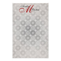 Monogram Red & Black Lace Wedding Stationery