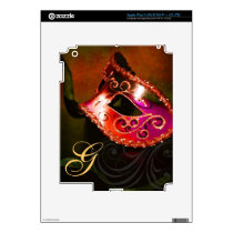 Monogram Red Masquerade Mask Ipad Skin