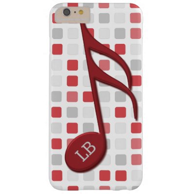 Monogram Red Semi Quaver Red Gray Mosaic Barely There iPhone 6 Plus Case