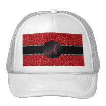Monogram red stars trucker hat