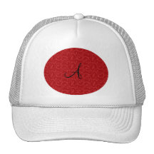 Monogram red swirls mesh hats