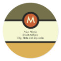 Monogram Return Address Label sticker