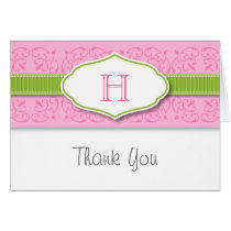 Monogram Ribbon & Seal Thank You Note Cards cards