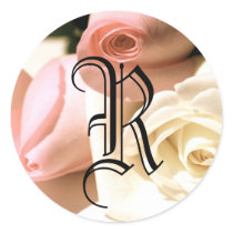 Monogram Roses Sticker Customizable