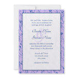 Monogram Royal Blue Lilac Swirl Wedding Invite invitations