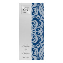 Monogram Royal Damask Wedding Program Invitation
