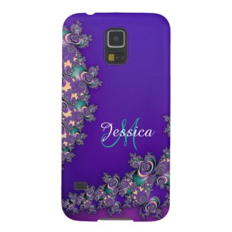 Monogram Royal Purple Fractal Galaxy S5 Case