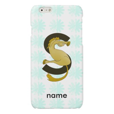 Monogram S Flexible Horse Personalised Glossy iPhone 6 Case