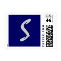 Monogram "S" Postage Stamp (Square Size) Navy by monogramgallery Monogram "S" Postage Stamp (Square Size) Navy