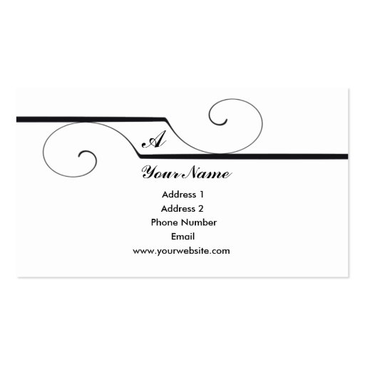 Monogram Scroll Business Cards (front side)