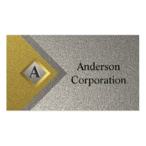 Monogram Silver & Gold Professional Business Cards business cards