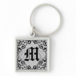 Monogram Silver Key Chain