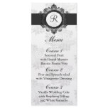 monogram silver wedding menu rack card
