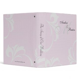 Monogram Soft Pink Scroll Wedding Album Binder binder