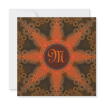 Monogram Solar Eclipse Tribal Wedding Invitation