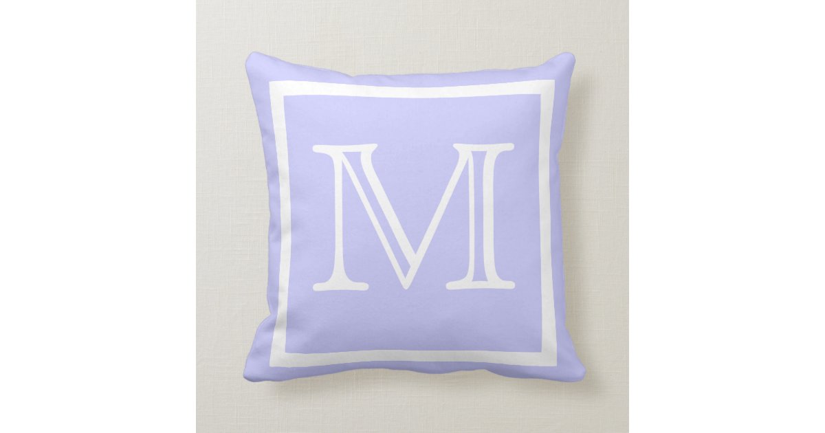 MONOGRAM Solid color pastel lavender light Purple Throw Pillow Zazzle