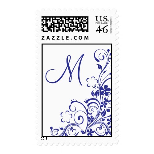 Monogram Stamps- Blue Swirl stamp