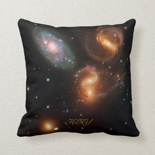 Monogram Stephans Quintet deep space star galaxies Pillows Monogram Stephans Quintet deep space star galaxies Pillows