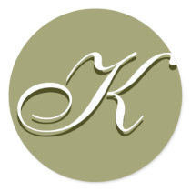 Monogram Sticker K Pale Green by monogramgallery Monogram Sticker K Pale Green
