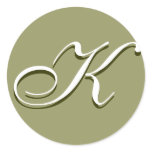 Monogram Sticker  K Pale Green