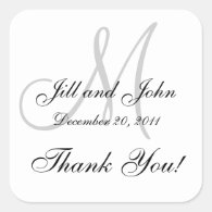 Monogram Stickers Square for Weddings Thank You