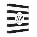 Monogram & Stripes Canvas Print