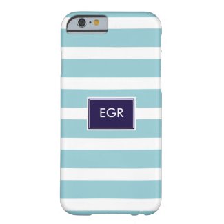 Monogram Stripes iPhone 6 case (Aqua/Navy) iPhone 6 Case