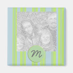monogram stripes photo frame fridge magnet