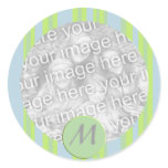 monogram stripes photo frame stickers