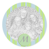 monogram stripes photo frame stickers by DonnaGraysonAbstract monogram stripes photo frame stickers