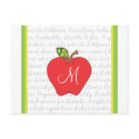 Monogram Teacher Thank You Postcard postcard