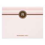 Monogram Thank You Card - Pink Stripes invitations