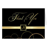 Monogram Thank You Cards - Black and Gold