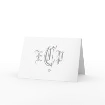Monogram Three Letter Initials Card_Old English