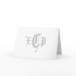 Monogram Three Letter Initials Card_Old English