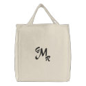 Monogram Three Letter Tote Bag embroidered bags by monogramgallery Monogram Three Letter Tote Bag embroidered bags