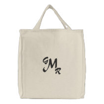 Monogram Three Letter Tote Bag embroidered bags by monogramgallery Monogram Three Letter Tote Bag embroidered bags